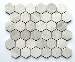 Hexagon Wooden Grey